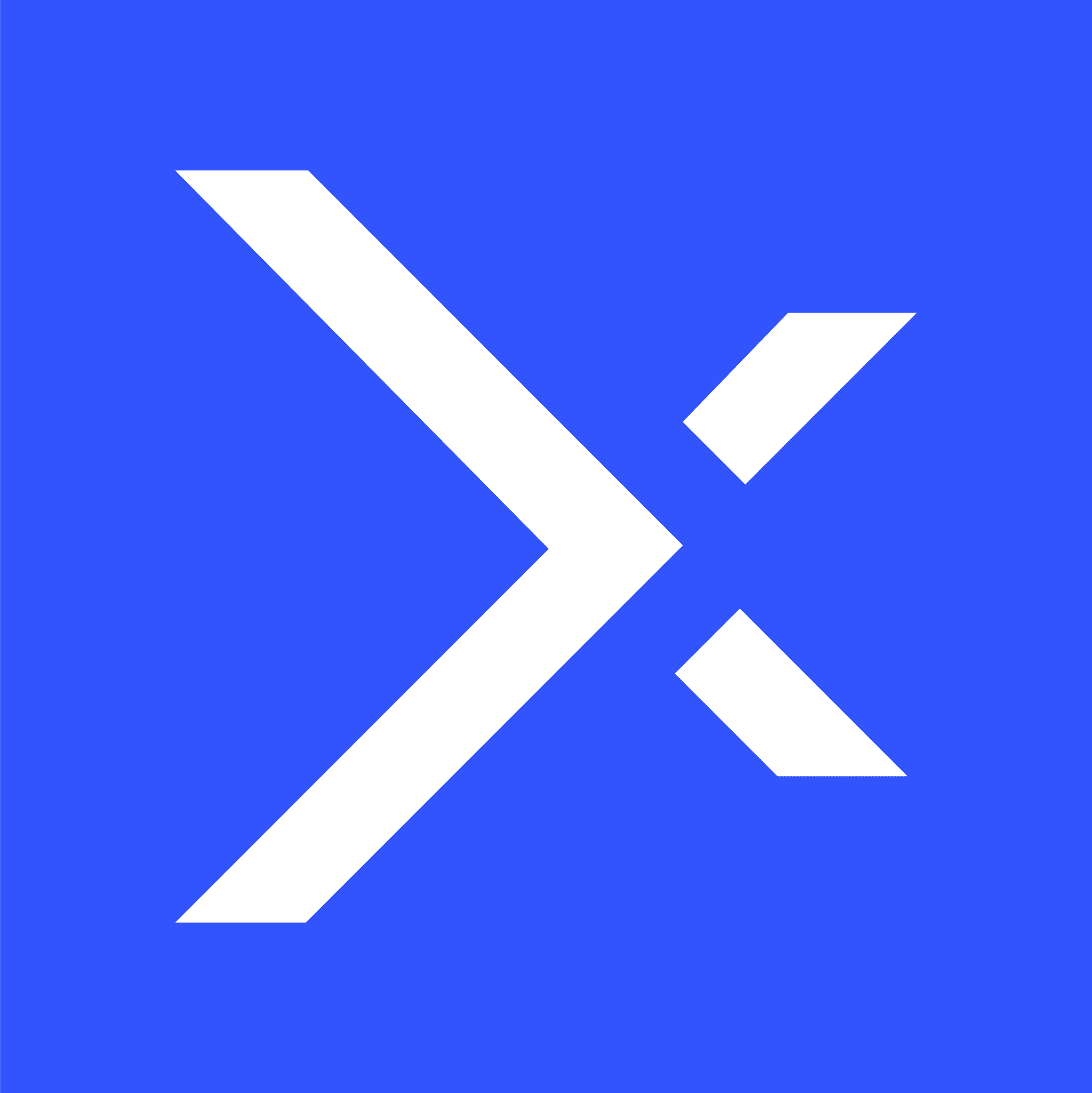 White symbol, blue field logo